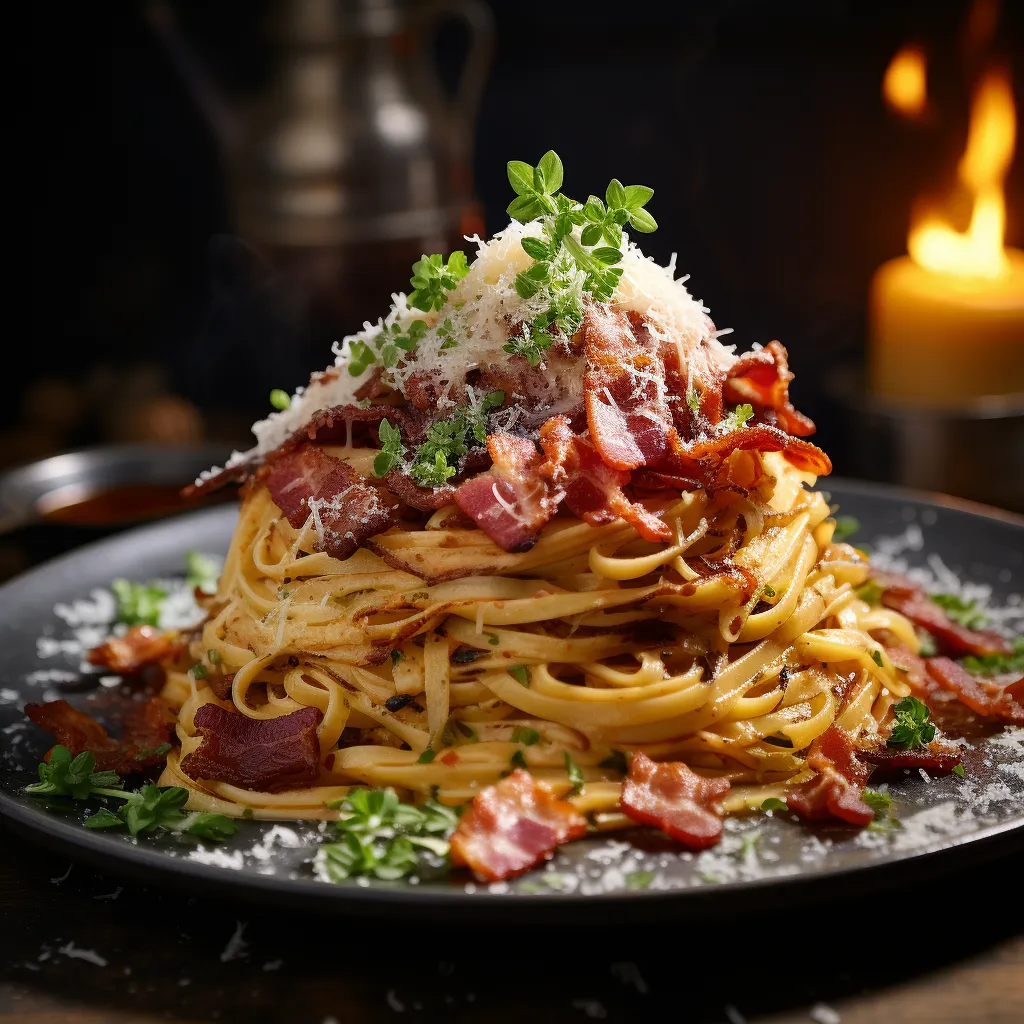 Cover Image for What to do with Leftover Spaghetti Carbonara Pancakes with Crispy Bacon